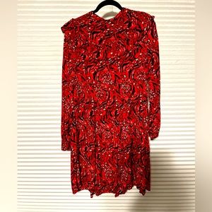 EUc Zebra Print Red Pink and Black Dress large